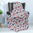 thumbnail image 4 of Traditional Soft Flannel Fleece Throw Blanket, Classic Ottoman Moroccan Old Fashioned Turkish Mosaic Tiles Ceramic Artwork, Cozy Plush for Indoor and Outdoor Use, 50" x 70", Multicolor, by Ambesonne, 4 of 5
