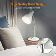 LEPOWER Metal Desk Lamp, Adjustable Gooseneck Table Lamp for Home, Office, Bedroom, White
