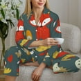 thumbnail image 4 of Wukai Cute Animal Forest Print Women's Pajama Set - Soft Long Sleeve Sleepwear for Comfort and Style-, 4 of 9