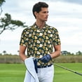 thumbnail image 3 of Rateoe Bear Sunflower Pattern Men's Short Sleeve Polo Shirts, Golf Polo Shirts Short Sleeve Performance Moisture Wicking Dry-4X-Large, 3 of 6