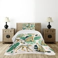 thumbnail image 4 of Ambesonne Cheetah Quilted Bedspread Set 2 Pcs, Modern Jungle Leaf Scene, Twin Size, Jade Green Mustard and White, 4 of 5