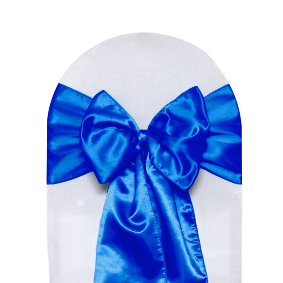 YOUR CHAIR COVERS - Satin Sashes Royal Blue (Pack of 10), Chair Sashes for Weddings, Events, Hotels and Catering Services