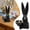 C, variant on Spring Rabbits Easter Decoration, Vintage Black Resin Bunny Decor Statue Large Rabbit Figurines Easter Table Centerpiece Decorative Bunny Sculpture Collectibles Gift for Home Indoor Decor Style 2