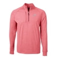 thumbnail image 2 of Men's Cutter & Buck  Heather Red Reno Aces Adapt Eco Knit Heather Big & Tall Quarter-Zip Pullover Top, 2 of 3