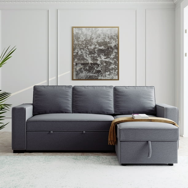 Black Friday Deals Sectional Sleeper Sofa Couch With Pull Out Bed L Shaped Modern Chaise Lounge And Storage Function For Living Room Gray Com Deals Sectional Sleeper Sofa Couch, Sleeper Sofa Sectional Black Friday