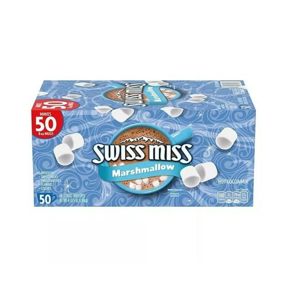 Swiss Miss Chocolate Hot Cocoa Mix With Marshmallows, 50 Count Hot Cocoa Packets, (4lb 5oz 1 Pack)
