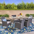 thumbnail image 2 of Carl Outdoor 7 Piece Wood and Wicker Dining Set, 2 of 10
