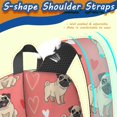 thumbnail image 5 of Pug and Hearts Pink Pattern 17" School Backpacks for Teens,Waterproof Oxford Fabric,S-Shape Padded Straps for School,Travel,Hiking,Camping, 5 of 6