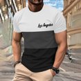 thumbnail image 2 of Mens Casual Pantalones Cortos Cuello Redondo Patchwork Impresión Suéter Blusa de Fitness, Camisetas para Hombre, 2 of 4