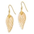 thumbnail image 2 of Auriga Fine Jewelry 14K Yellow Gold Mother of Pearl Leaf Dangle Earrings for Women (L- 1.30 inch, W- 0.51 inch), 2 of 6