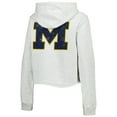 thumbnail image 3 of Women's League Collegiate Wear Ash Michigan Wolverines 2-Hit 1636 Cropped Pullover Hoodie, 3 of 3