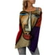 thumbnail image 1 of Camiseta de manga larga estampada con hombros descubiertos vintage a la moda para mujer Fridja czfsfas5842, 1 of 5