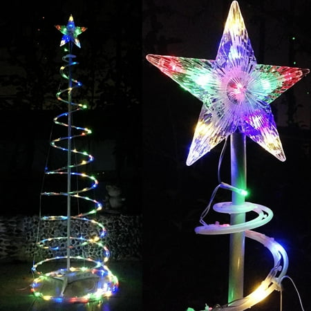 Yescom 6ft Led Spiral Christmas Tree Light 182 Leds Battery