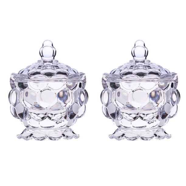 2 unids de cristal de cristal, tarros de almacenamiento multiusos de estilo europeo tazas de helado