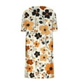 thumbnail image 4 of Women Dresses under $10! Xqxayjr Women's Boho Midi Sun Dress Summer Plus Size Casual Flowy Cute Tunic Graduation Dresses Floral Printed Linen Aline Swing Cocktail Dress, 4 of 5