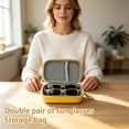 thumbnail image 6 of Dual Glasses Storage Case, Hard Shell Eyeglasses Organizer Holder, Portable Shockproof Sunglasses Travel Carrying Bag with Divider, Multi Glasses Protective Case, 6 of 7