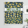 thumbnail image 2 of Bright Lemon Kitchen Curtains Set, Modern Yellow Fruit Print Tier and Valance with I Love Lemons Retro Vintage Floral Pattern, Fresh Summer Drapes for Kitchen or Office, 2 of 6