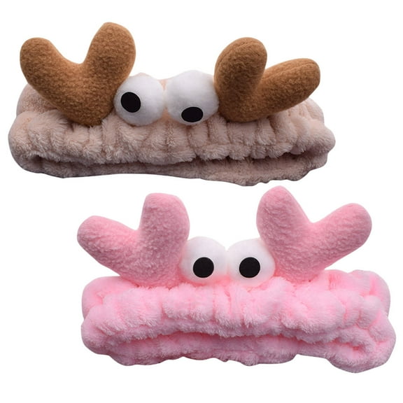 TABLZONE 2-Pack Crab Shaped Elastic Hairbands for Women and Girls, Skin Friendly, Assorted Colors, Cute Hair Accessories