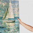 thumbnail image 3 of Orinice Ambesonne art shower curtain, Monet sailing yacht bird watercolor brush strokes, fabric bathroom décor set 36x72, 3 of 7