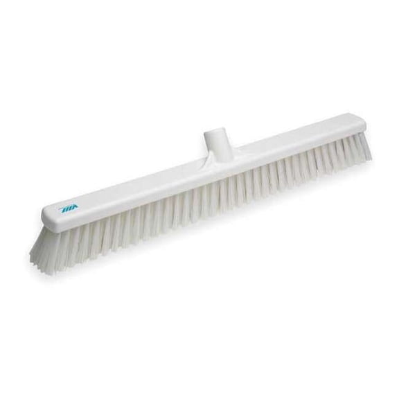 24 in Sweep Face Broom Head, Soft/Stiff Combination, Synthetic, White
