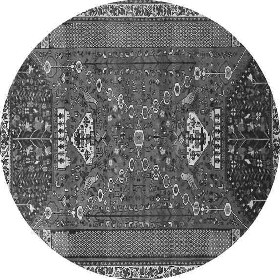 Ahgly Company Indoor Round Persian Gray Traditional Area Rugs, 4' Round
