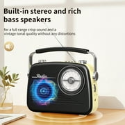 UMUTOO Portable Radio AM FM SW, Small Vintage Retro Radios with Headphone Jack, Rechargeable Battery Bluetooth Speaker, for Home, Outdoor, Gifts, Elderly