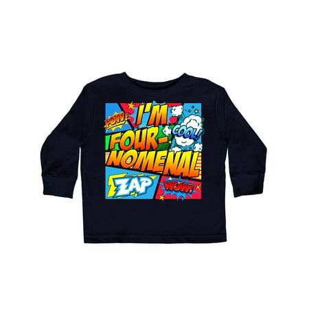 

Inktastic I m Four Nomenal Gift Toddler Boy or Toddler Girl Long Sleeve T-Shirt
