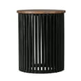 thumbnail image 5 of Acacia Solid Wood Side Table Stylish Design, Natural & Black Finish, Durable & Versatile for Modern Living Rooms & Bedrooms, 5 of 10