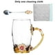thumbnail image 4 of Yuarrent 350ml esmalte azul rosa flor taza de café de cristal 320ml Margarita leche té copas de vino whisky cóctel regalo chupito taza con cuchara Teteras Crisantemo Marrón 350ML Yuarrent HA005099-08B, 4 of 6