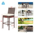 thumbnail image 7 of Outdoor Bar Stools Wicker Patio Stools & Bar Chairs Set of 2 Counter Height Stools Footrest Armless Brown, 7 of 7