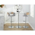 thumbnail image 2 of LumiSource Chrome Metal, Whitewashed Wood, Grey Fabric Elisa Adjustable Barstool - Set of 2, 2 of 6