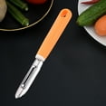 thumbnail image 6 of Multifunctional Stainless Steel Peeler Non Swivel Fruit Vegetable Peeler Utility Kitchen Tool for Pre-meal Preation (Orange), 6 of 6