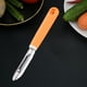 thumbnail image 5 of Pelador de acero inoxidable | Herramienta multifunción para pelar frutas y verduras | Cuchilla resistente a la oxidación | Mango ergonómico para mayor comodidad | 1 pieza | 22x2x2cm | Naranja o, 5 of 5