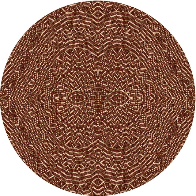 Ahgly Company Tapis d'Intérieur Lavables en Machine, Ronds de Transition, Rouge, Ronds de 3'