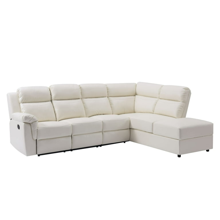 Aukfa Leather Sectional Sofa Couch, 110