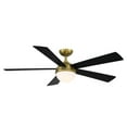 thumbnail image 2 of WAC Eclipse 54" Matte Black/Soft Brass Integrated LED Smart Ceiling Fan with Remote Control, 2 of 14