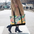 thumbnail image 4 of FORMRS Canvas Laptop Tote Bag for Women with 15.6" Computer Compartments Shoulder Handbag, Yellow Floral Wave, 4 of 7