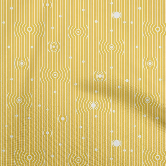 oneOone Polyester Spandex Yellow Fabric Stripes Sewing Material Print Fabric By The Yard 56 Inch Wide