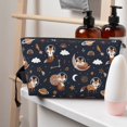 thumbnail image 5 of Makeup Bag - Space Music Fox Cosmetic Bag Portable Travel Toiletry Bag for Women Small Make Up Organizer Bag Zipper Pouch Travel Essentials, 5 of 8