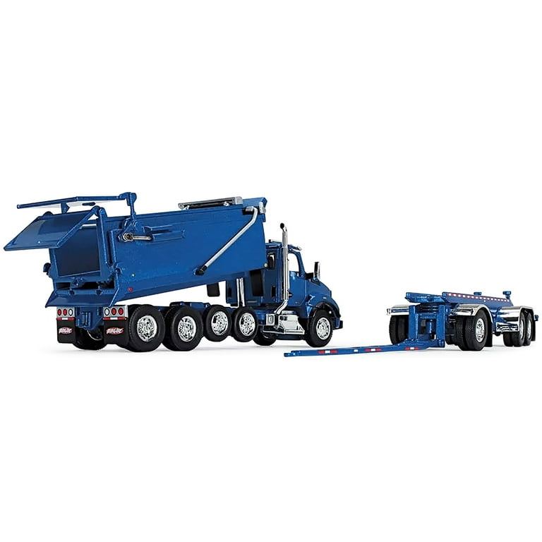 Surf Blue Metallic Kenworth T880 Quad-Axle Dump Truck with