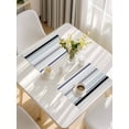 thumbnail image 5 of Aqua Stripe Placemats Set of 12, Modern Abstract Art Black Striped Rustic Placemats for Dining Table, Place Mats for Kitchen Tabletop, Waterproof Wipeable Dining Table Mats Set, 5 of 9