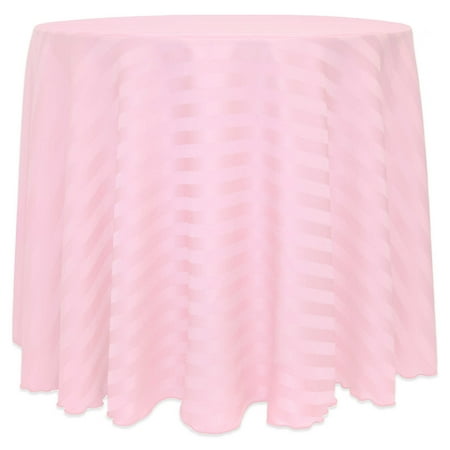 

Ultimate Textile Satin-Stripe 96-Inch Round Tablecloth Light Pink