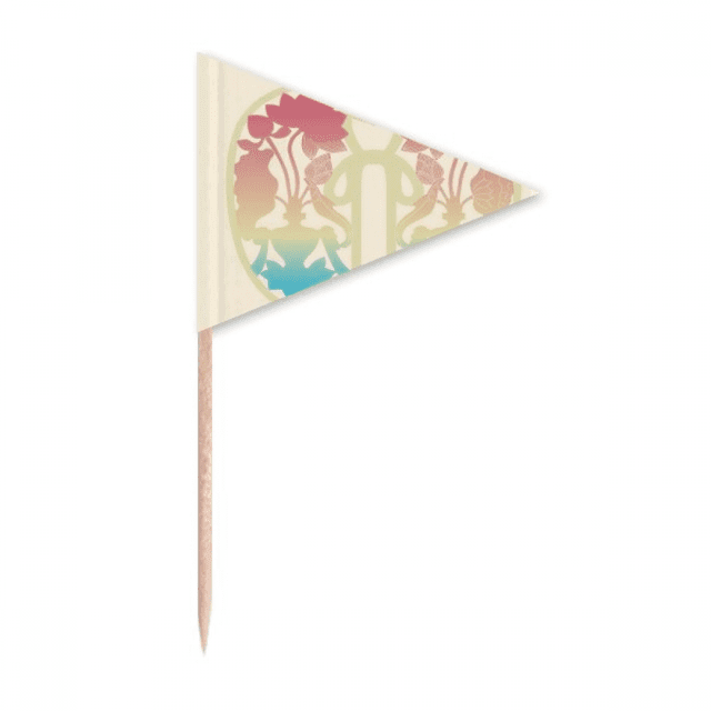 Peinture Colorée Fleur Jaune Cure-Dent Triangle Toppers de Cupcake Drapeau