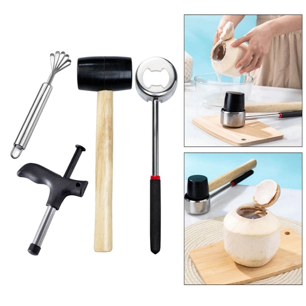 de herramientas de de de material acero inoxidable, perforador de , kit de de nueces de , de herramientas de s , 4 PIEZAS Soledad Abridor de Coco