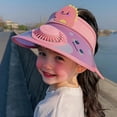thumbnail image 4 of Xinwanna Cartoon Kids Sun Visor Hat with USB Charging Fan UPF50+ Summer Beach Cooling Hat Outdoor Empty Top Wide Brim Sunhat for Boys Girls 3-10Y (Pink), 4 of 13