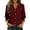 Wine Tops, variant on Women's Dressy Blouse Tops Smocked Cuffs 3/4 Sleeve Shirts Solid Color V-Neck Business Work Blouses Wine XXL