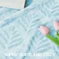 thumbnail image 5 of Exclusivo Mezcla Queen Size Fleece Blanket for Bed, Leaves Pattern Super Soft and Cozy Blankets, Plush Fuzzy Lightweight, Ice Blue, 90"x90", 5 of 7