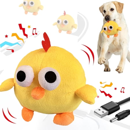 Pet plush toys interactive dog toys pet bouncing ball USB rechargeable interactive washable cartoon pig plush sound electronic dog toys small plush sound dog toy