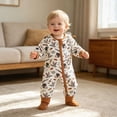 thumbnail image 6 of CAUYDY 3-6M 9-12M 18-24M Boys Sleepers for Newborn Baby Clothes Preemie Long Sleeve Romper Fall Winter Infant Boy Soft Pajamas Toddler Bodysuit Brown for Sizes 3-6 Months, 6 of 7