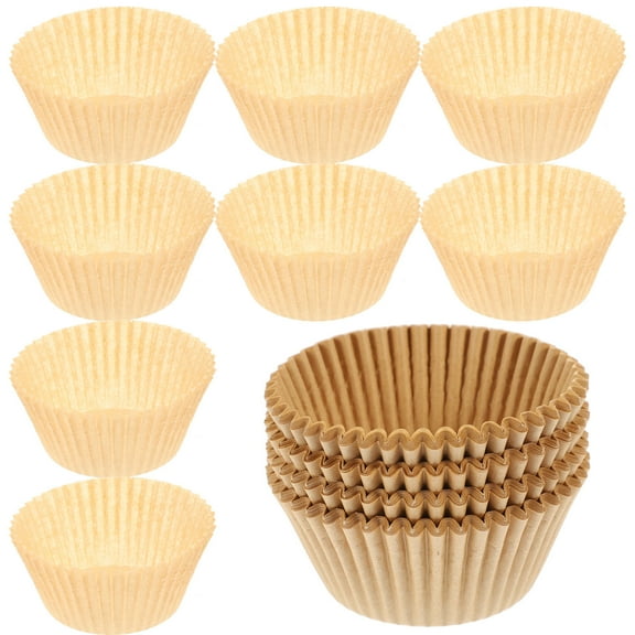 WRITWAA 100Pcs Paper Cupcake Wrappers for Baking Muffins and Small Cakes Home Kitchen Use Beige